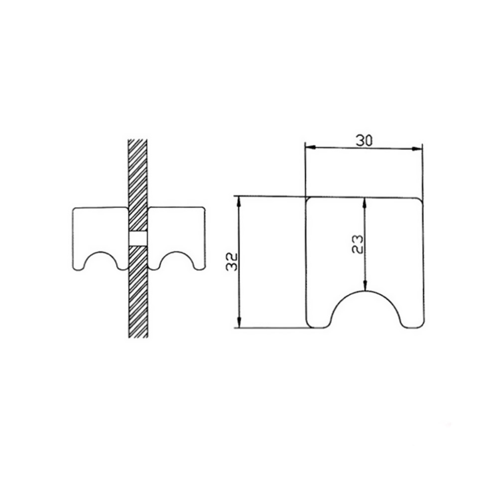 Knob Ø30mm zamak double with satin finish with finger recess for glass door