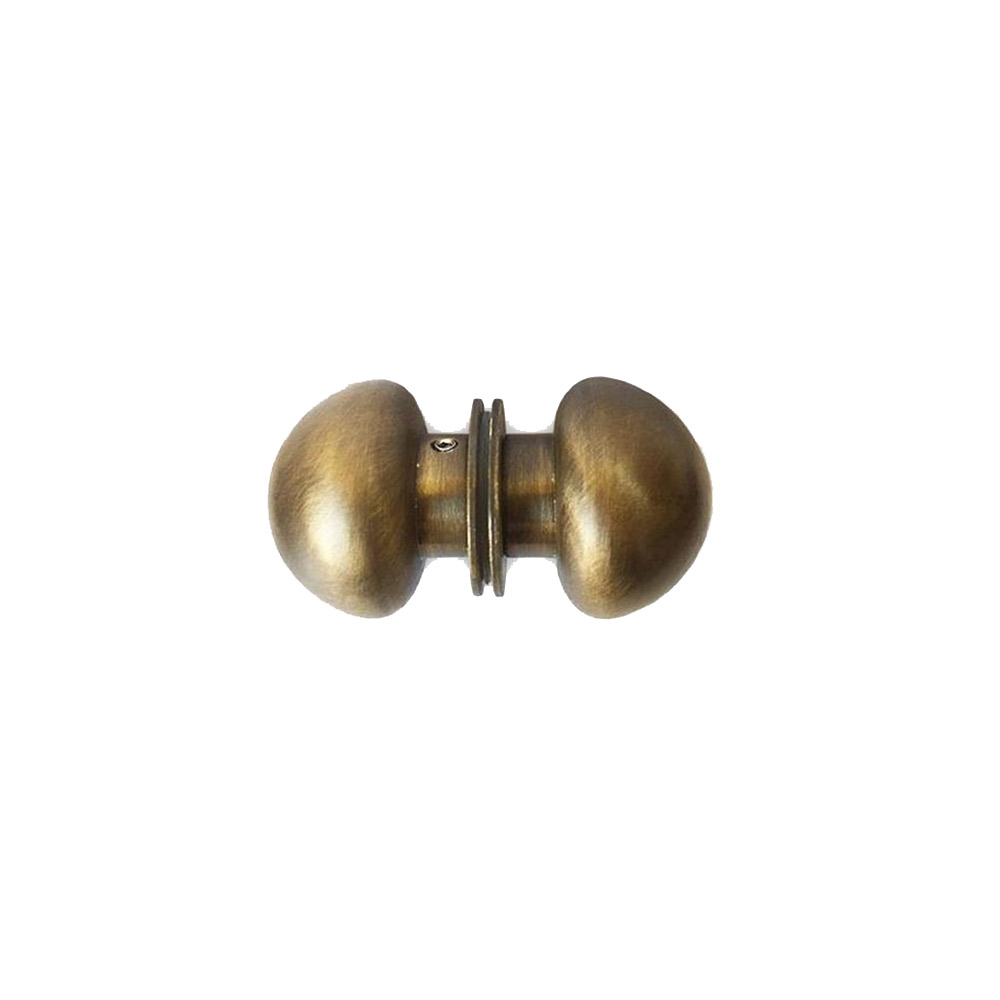 Double brass bull knob with finish