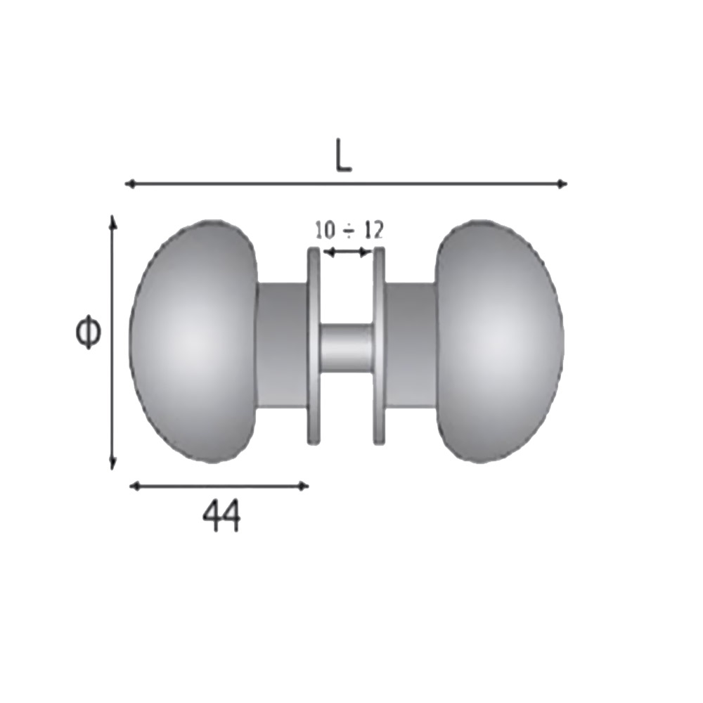 Double brass bull knob with finish