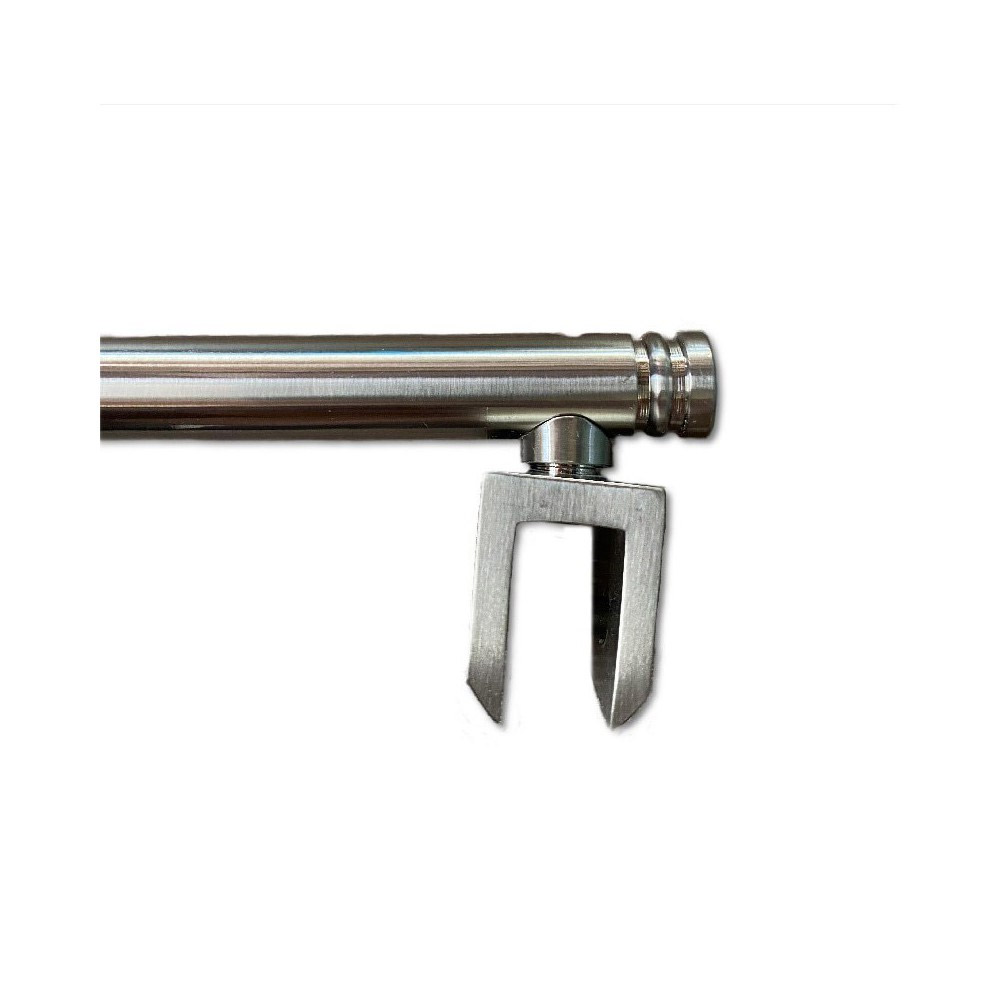 Solid stainless steel telescopic support, straight, wall - glass 70cm - 100cm