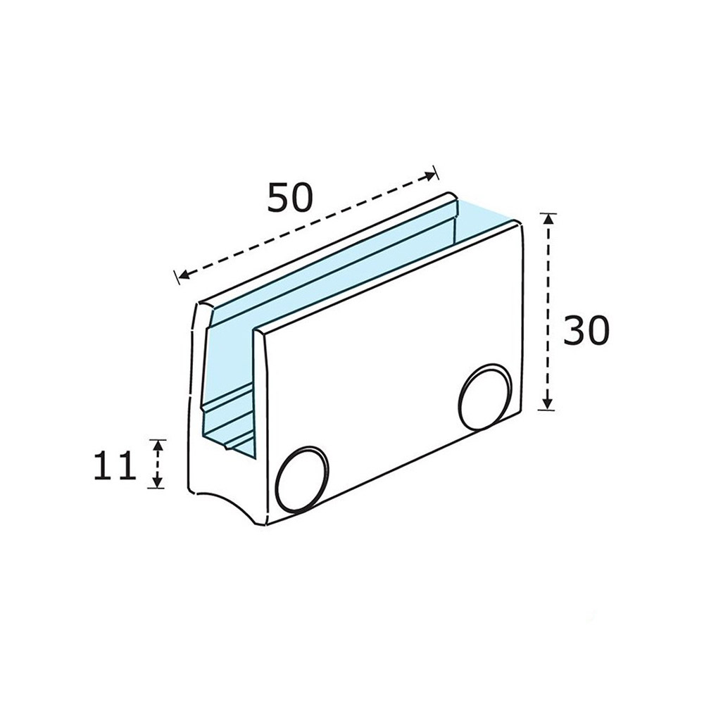 Divided stainless steel support for 8-10mm crystals