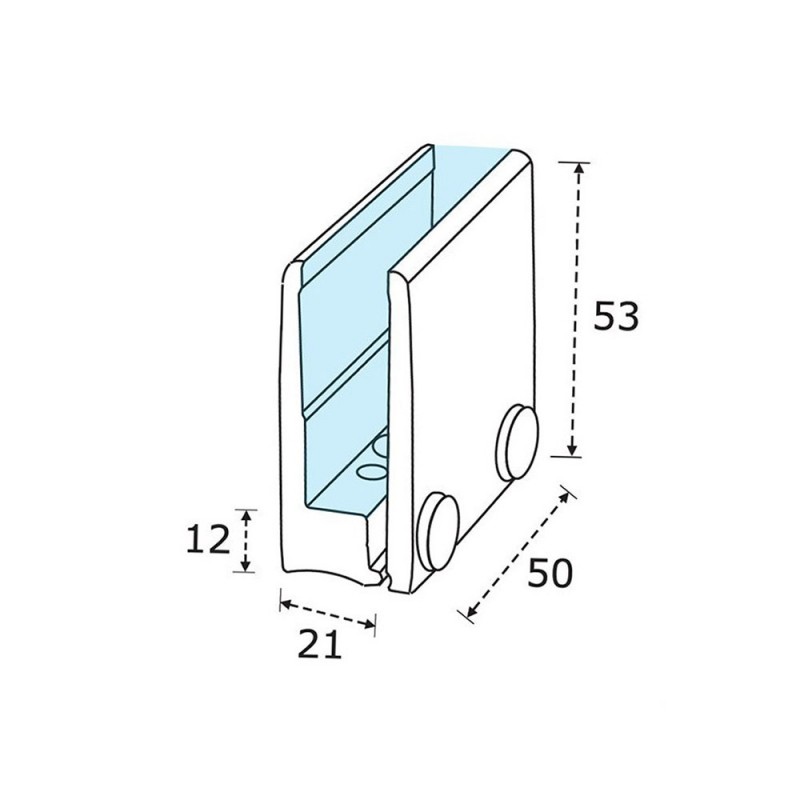 Bracket divided for crystal 10mm made of brass