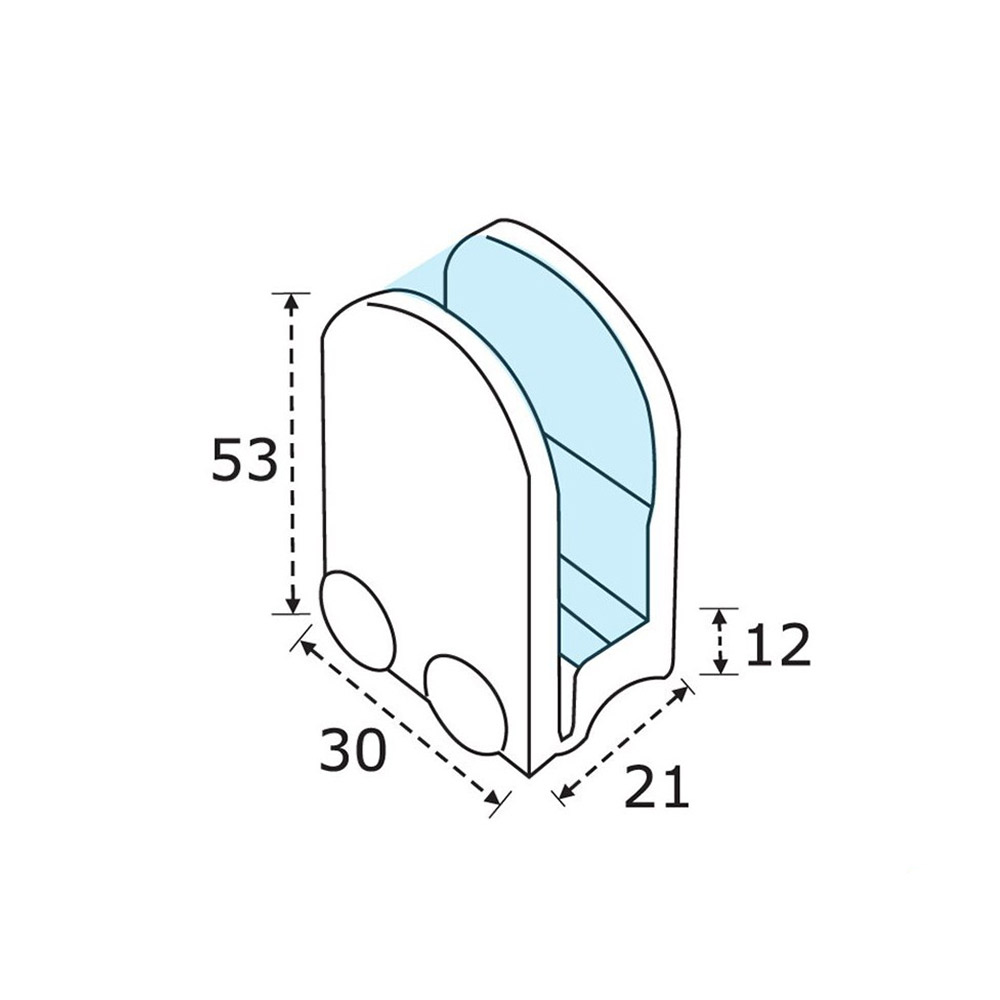 Bracket divided for crystal 10mm brass