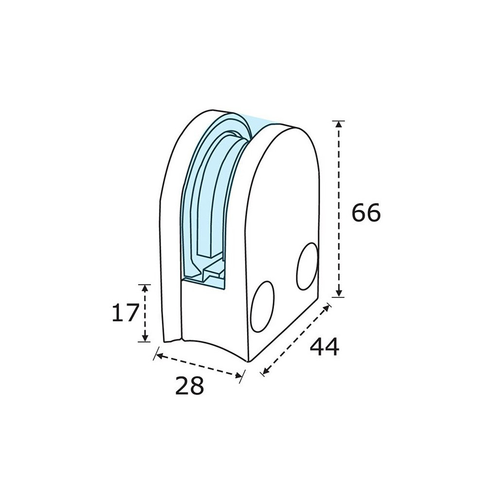 Bracket inox divided semicircular for 8-10mm