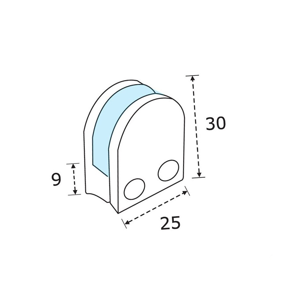 Semicircular zamak support for 5-6mm