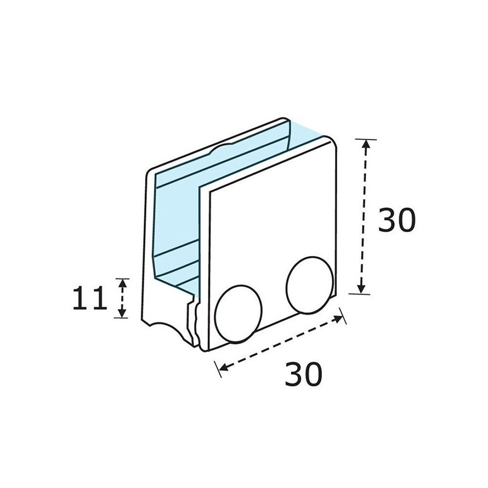 Bracket divided for crystal 10mm brass