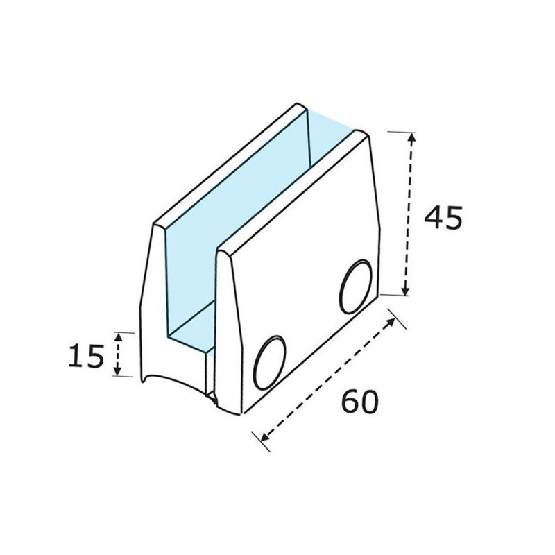 Divided aluminum support for 6-10mm crystal