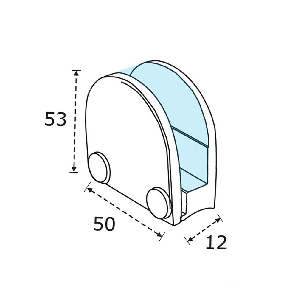 Bracket divided semicircular for crystal 10mm made of brass