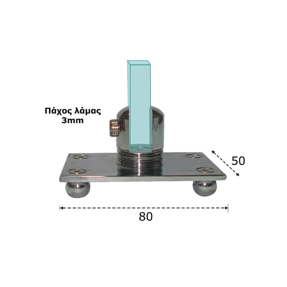 Metal support for fireplace glass