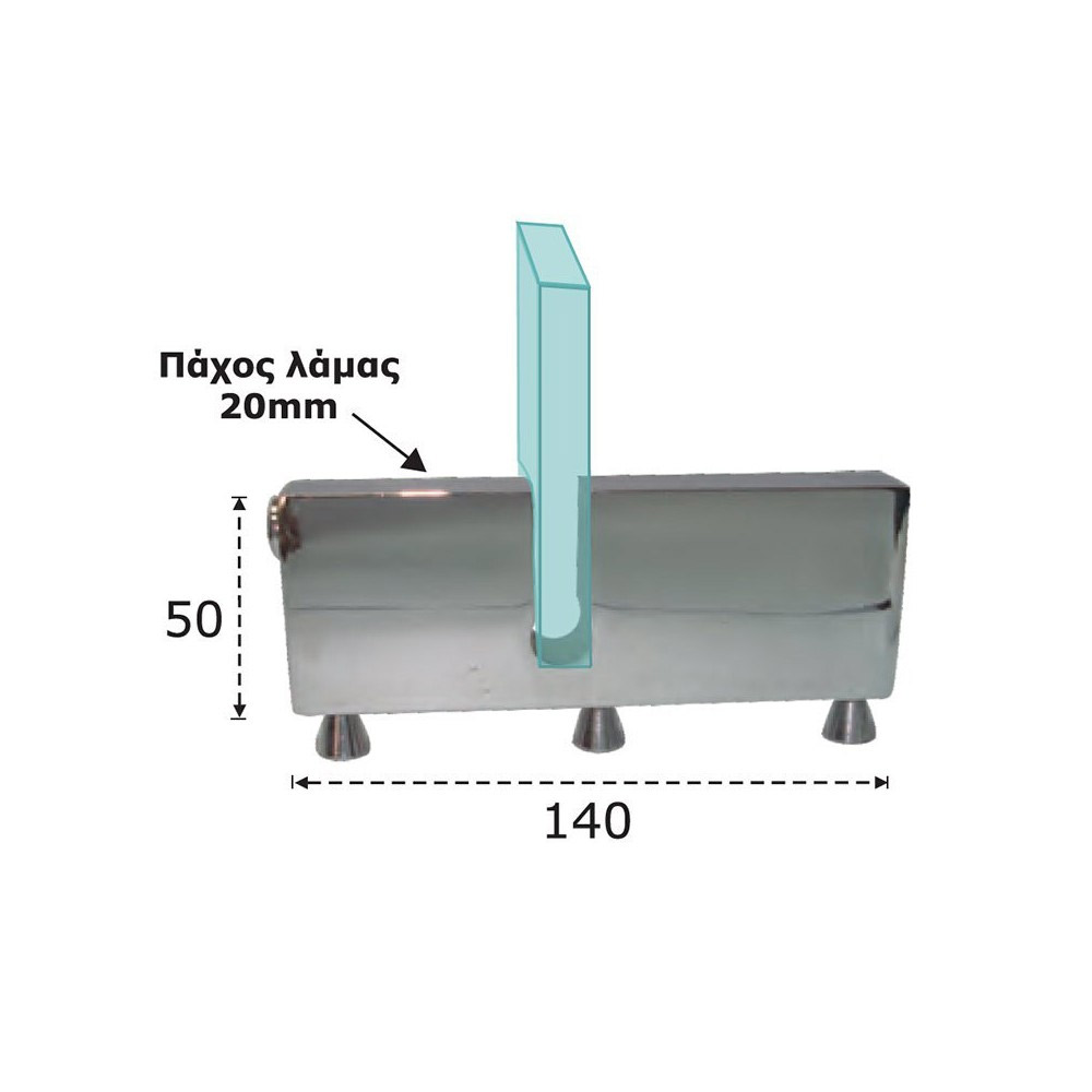 Metal support for fireplace glass - SET of 2 pcs.