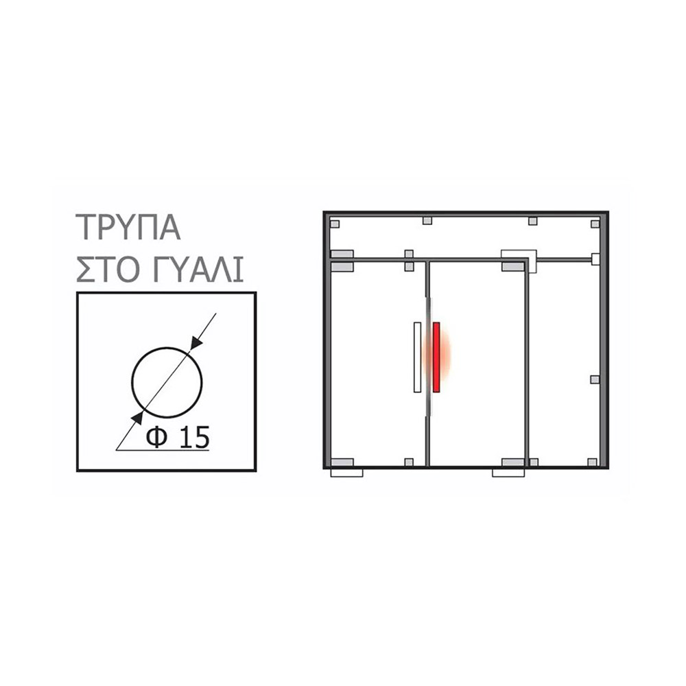 Stainless steel handle for glass door