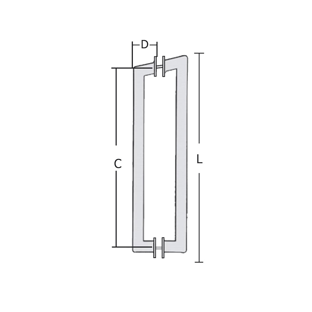 Stainless steel handle for glass door