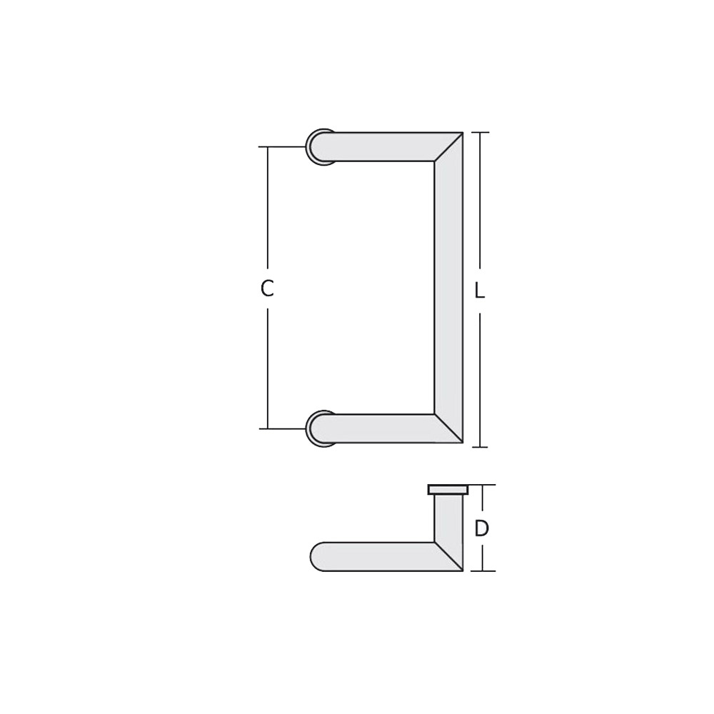 Stainless steel handle for glass door