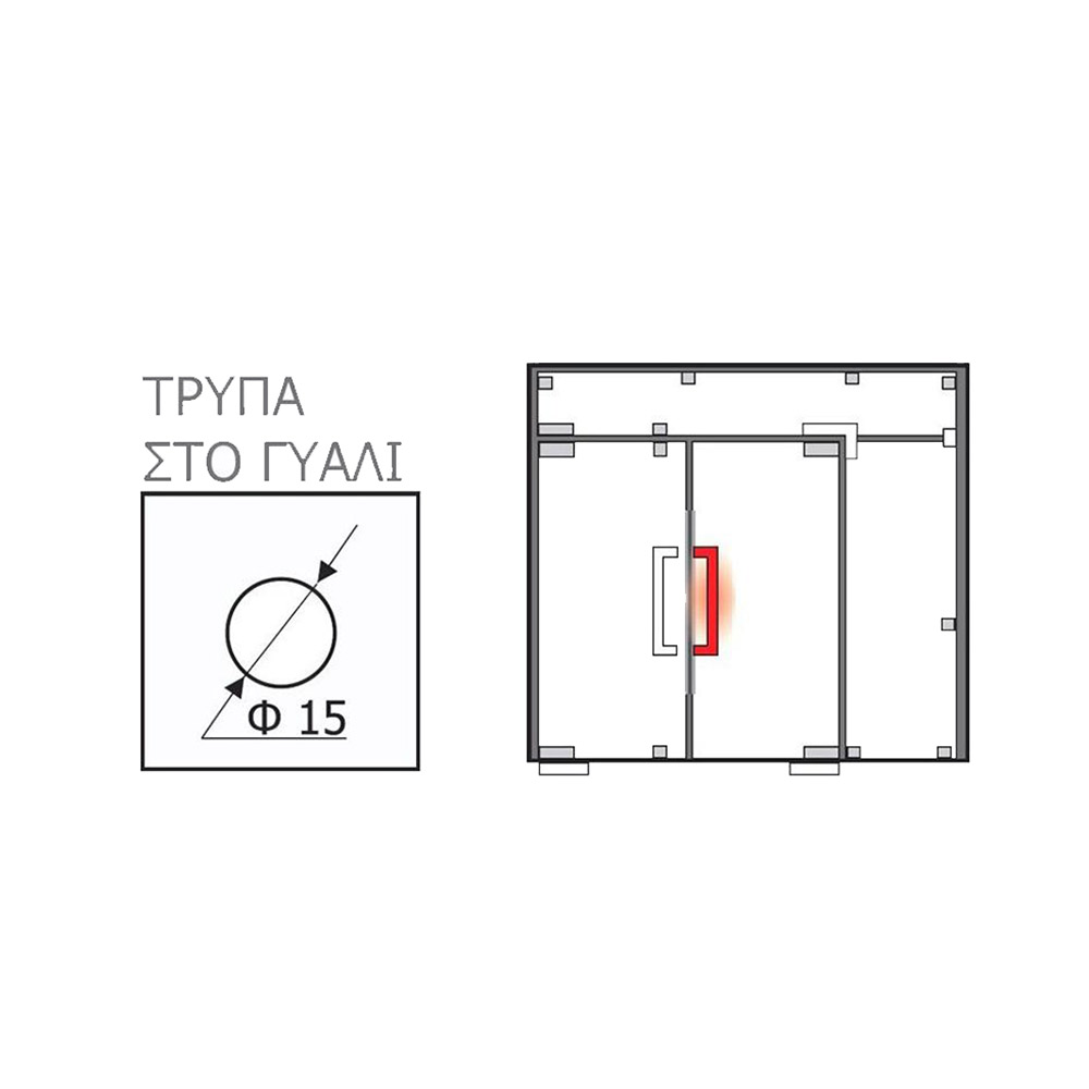 Stainless steel handle for glass door