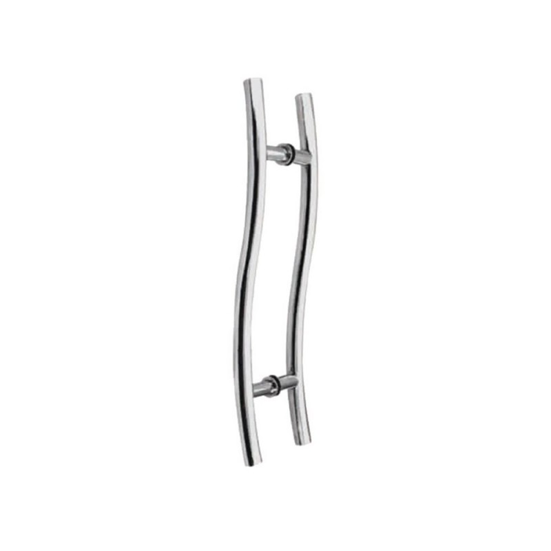 Stainless steel wavy handle for 60cm long glass door