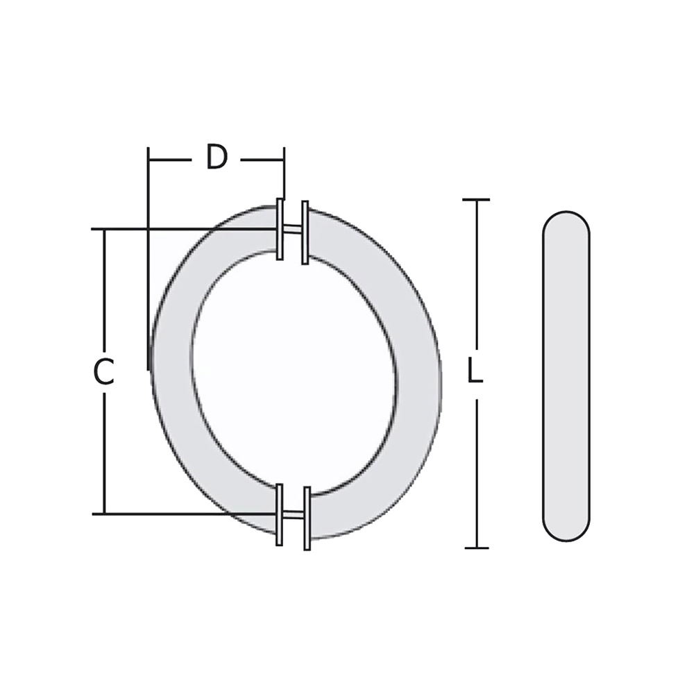 Stainless steel handle for glass door