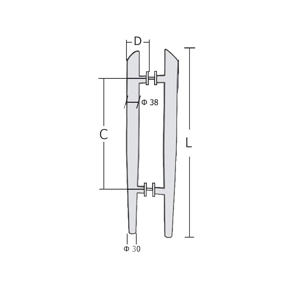 Two-tone stainless steel handle