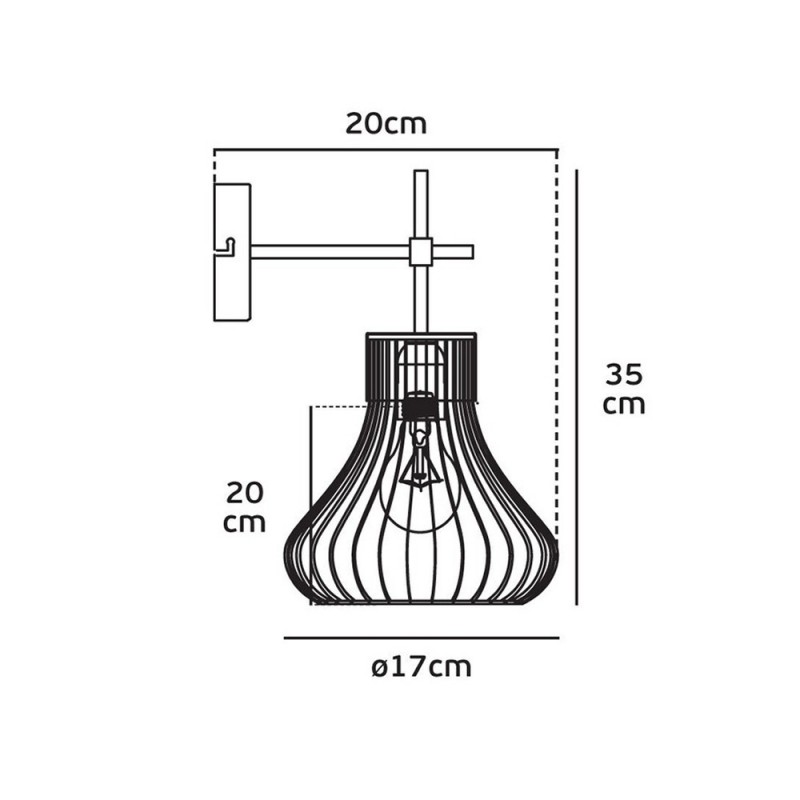 Gold aluminum wall sconce