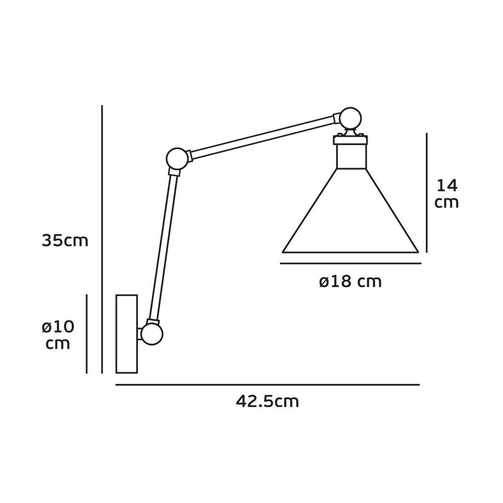 Metal Wall Lamp E27 Black