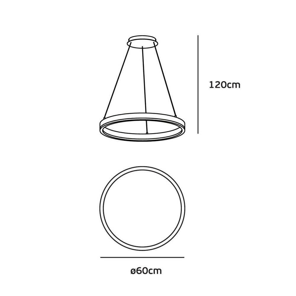 Hanging ceiling light led black Φ60cm