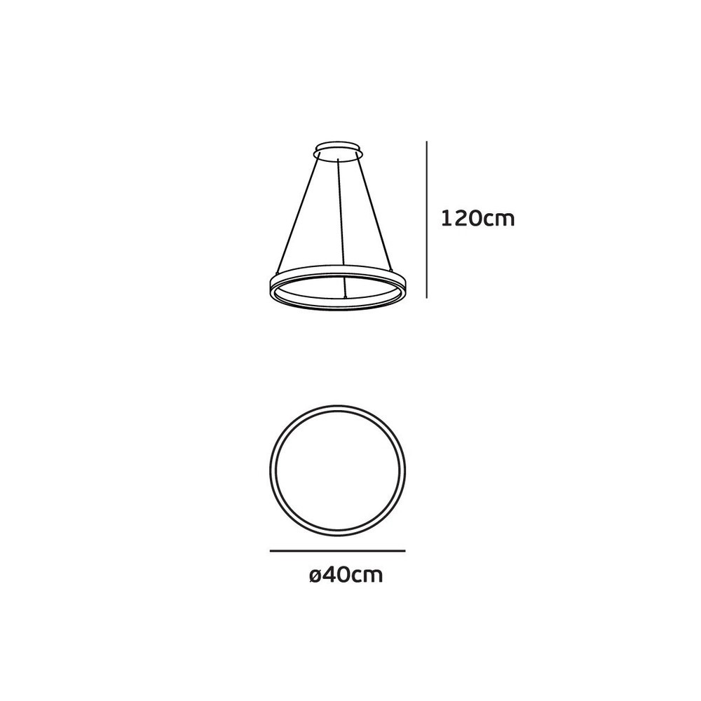 Suspended champagne led ceiling light Φ40cm