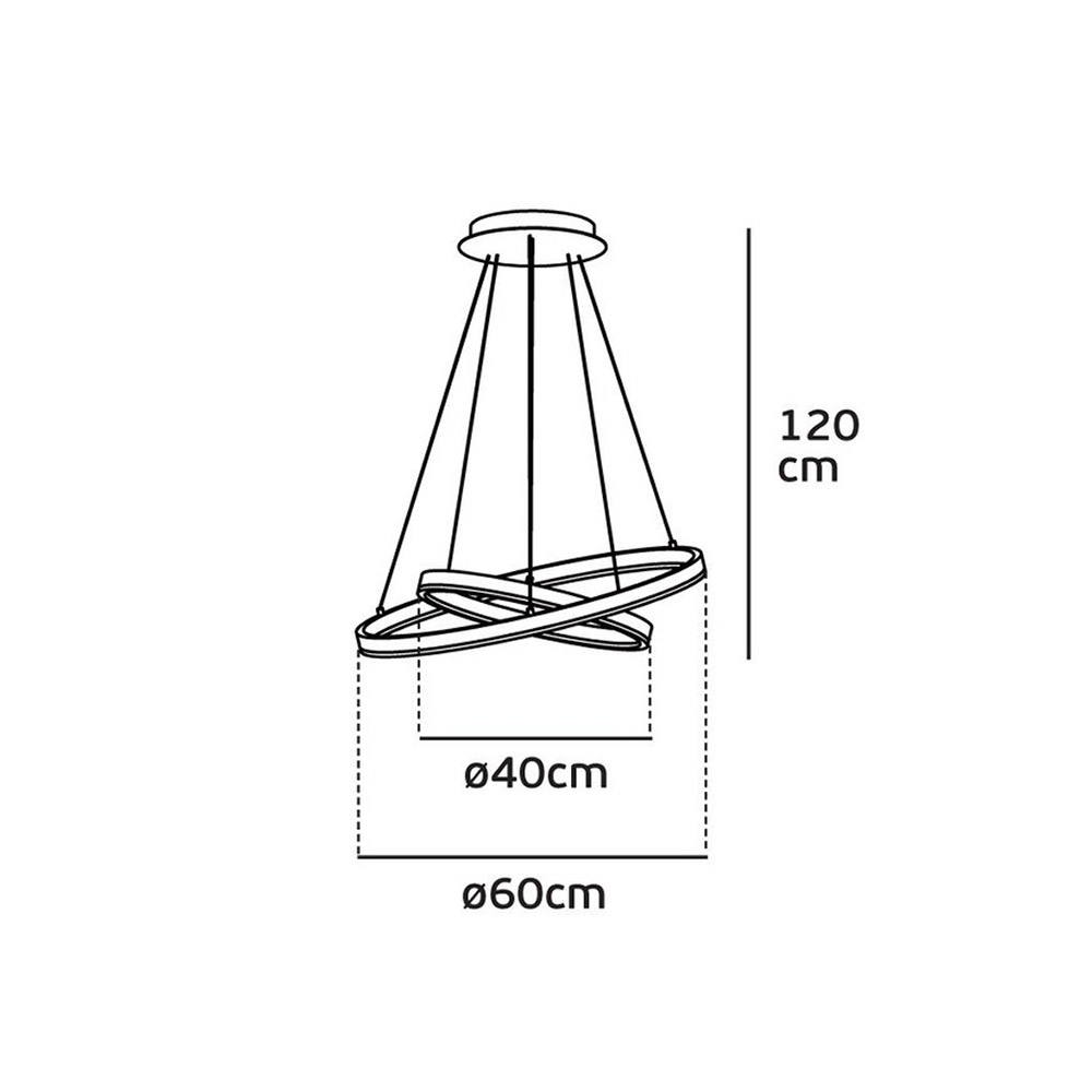 Φωτιστικό LED κρεμαστό Φ4cm & Φ60cm σαμπανιζέ