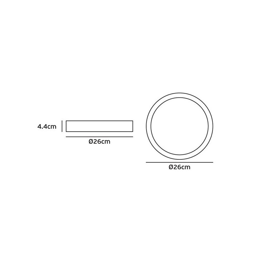 Gray LED ceiling light ø26cm