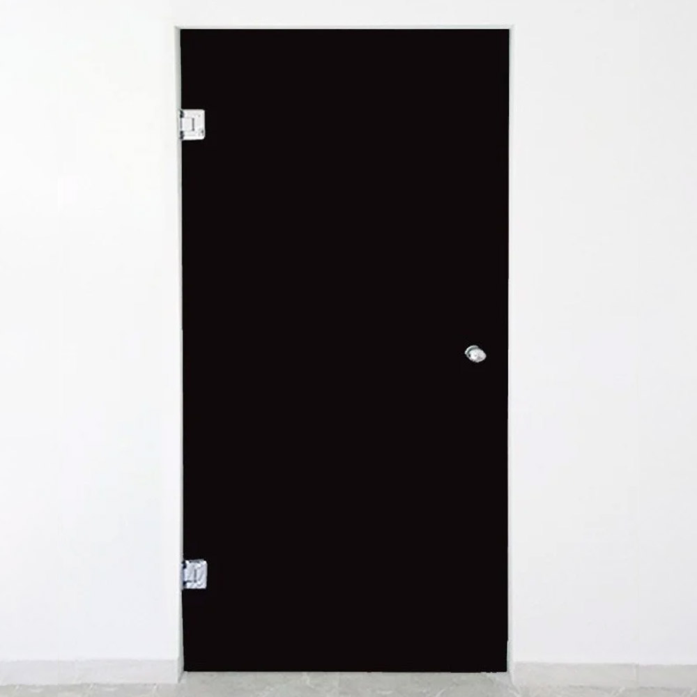 Γυάλινη πόρτα ανοιγόμενη 10mm securit 80x210cm μαύρη