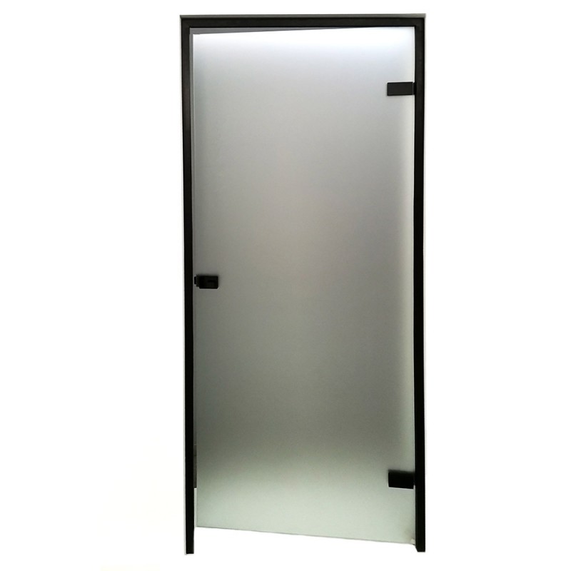 Γυάλινη πόρτα σατινέ 8mm securit 70x210cm με προφίλ αλουμινίου