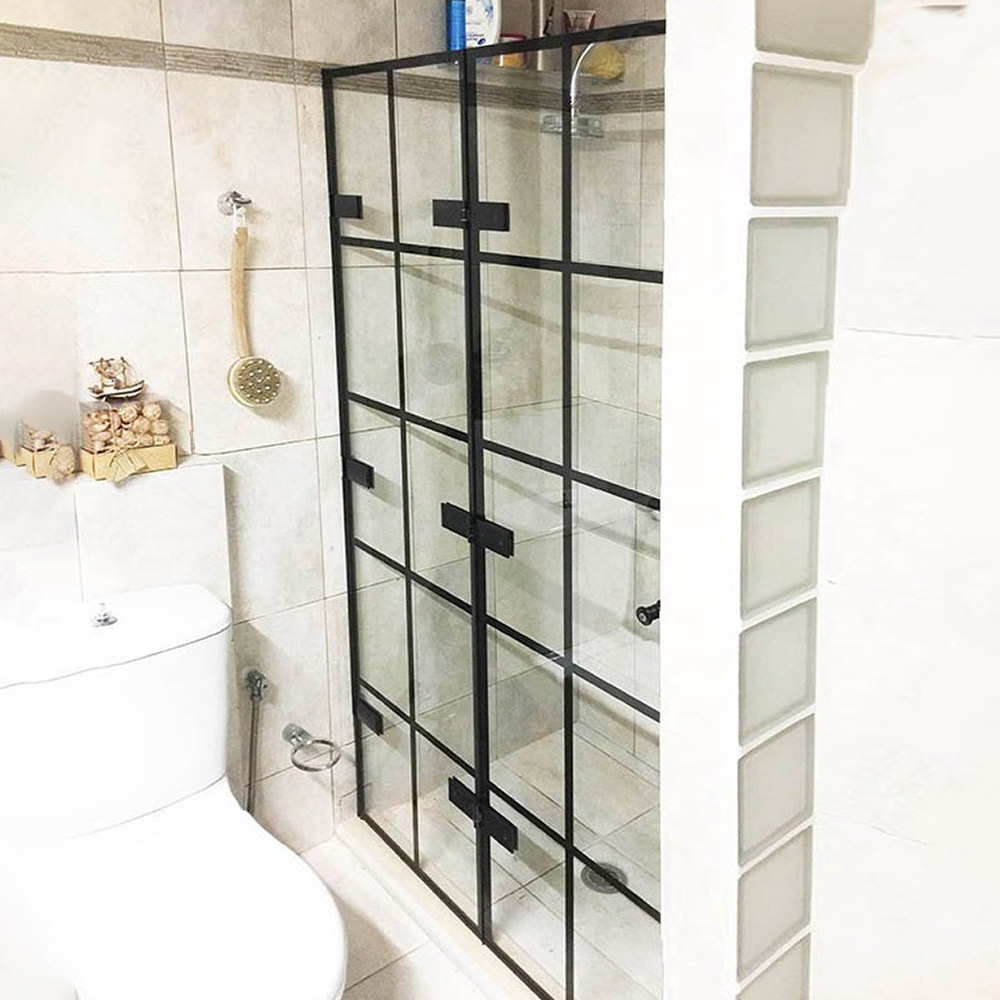 Folding glass panel 8mm 100x180cm in shower with digital printing