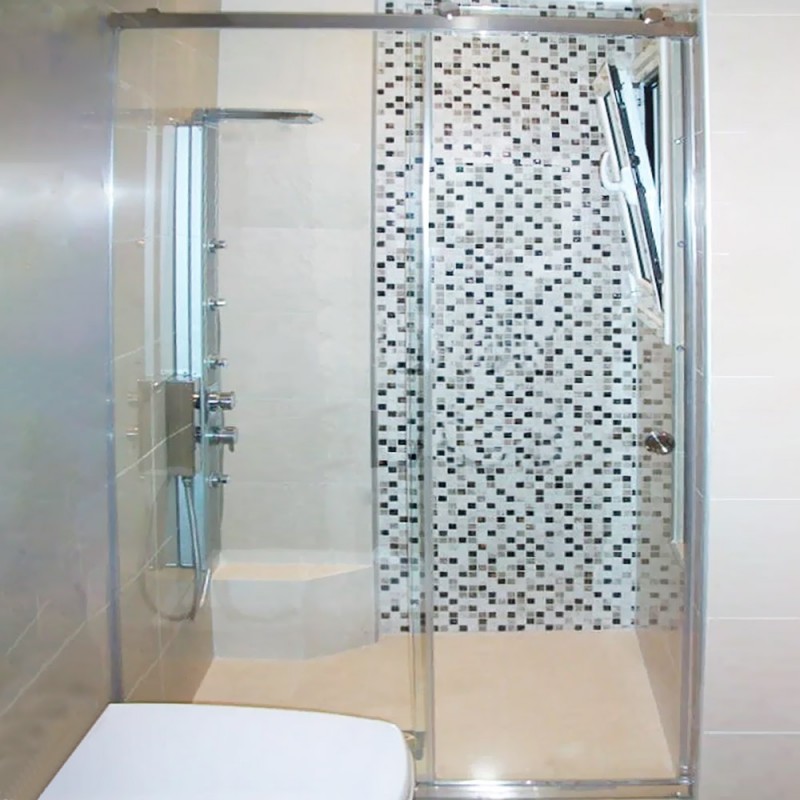  Sliding Glass Bathroom Shower Enclosure 10mm 120x190cm Stainless Guide