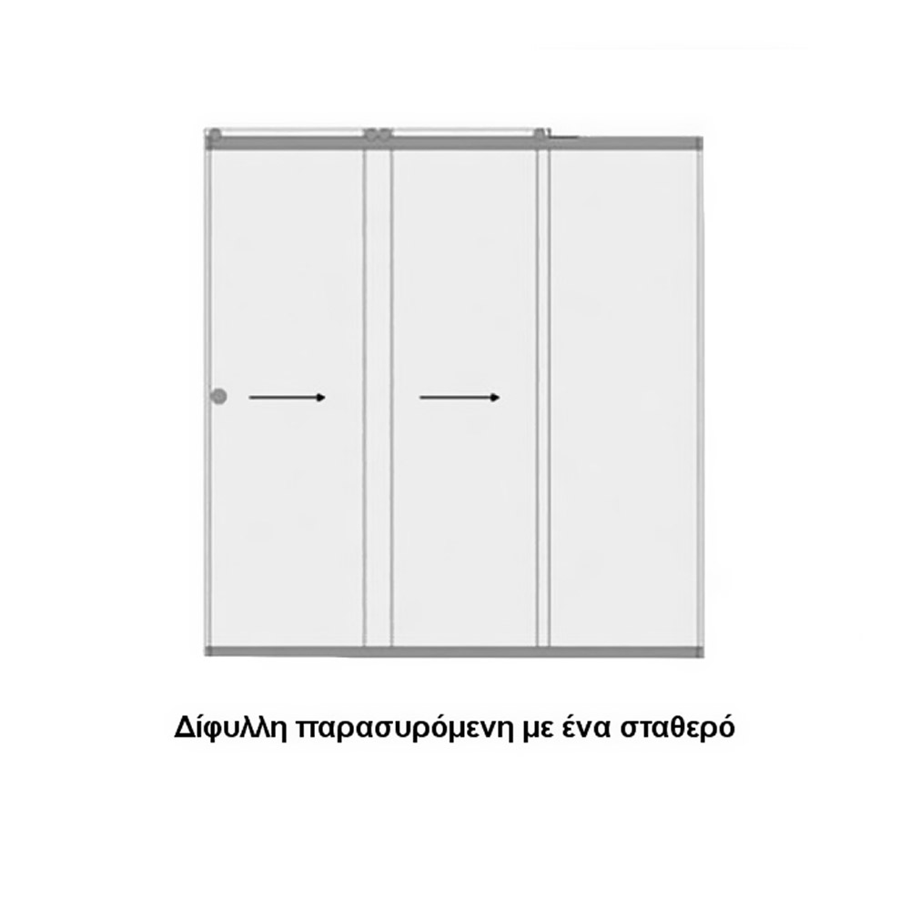 10mm 110x180cm inox three-leaf sliding shower cabin