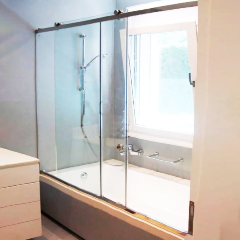  Sliding Glass Bathroom Shower Enclosure 10mm 160x150cm Stainless Guide