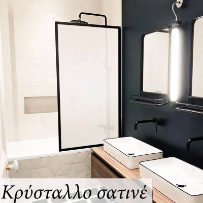  Fixed crystal 10mm 70x150cm in bathtub with ceramic paint in black color