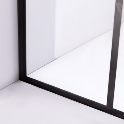  Fixed glass partition for shower 10mm sec 80x190cm - 90x200cm with ceramic paint in black
