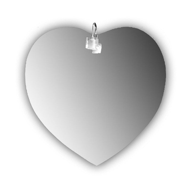 Heart mirror with lamp 60x60cm