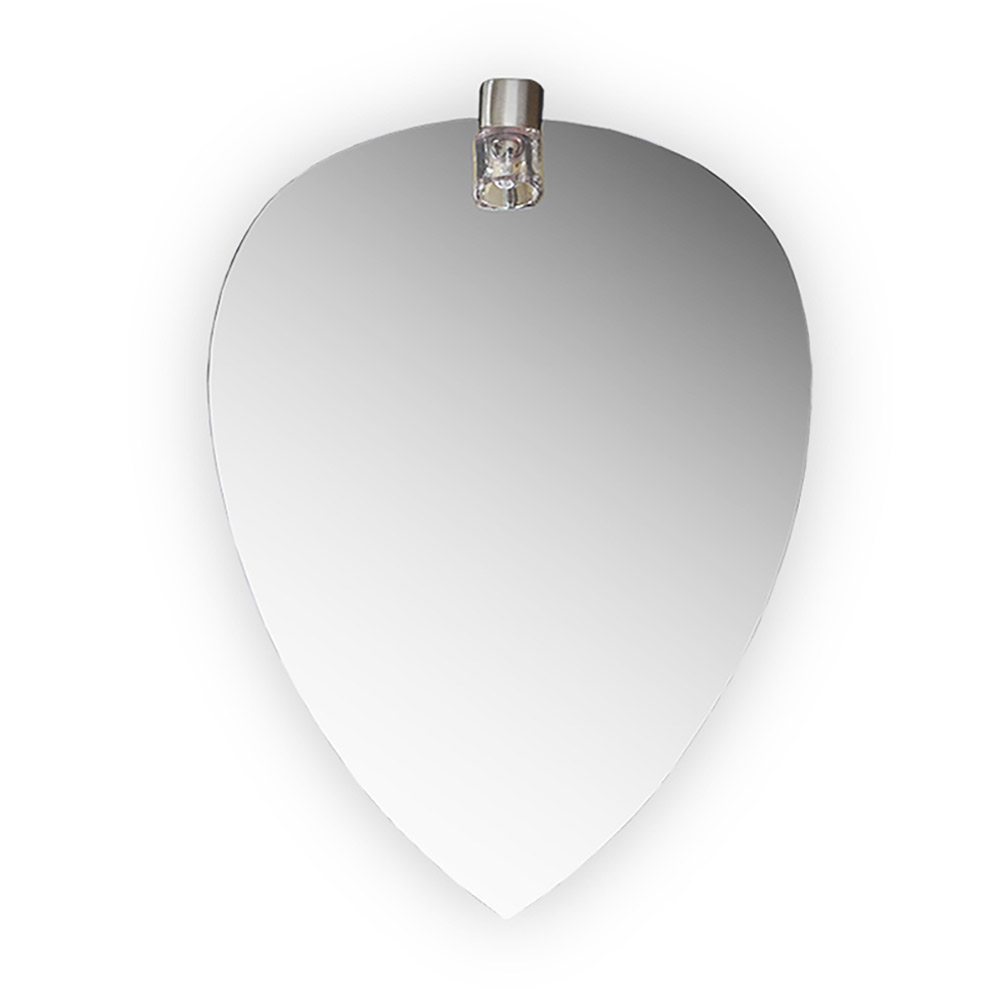 Bathroom wall mirror in drop design with single light fixture 43x60cm