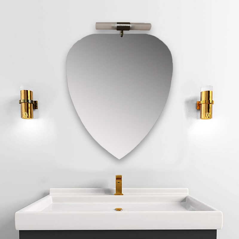 Mirror 48x60cm in drop design with two light fixture