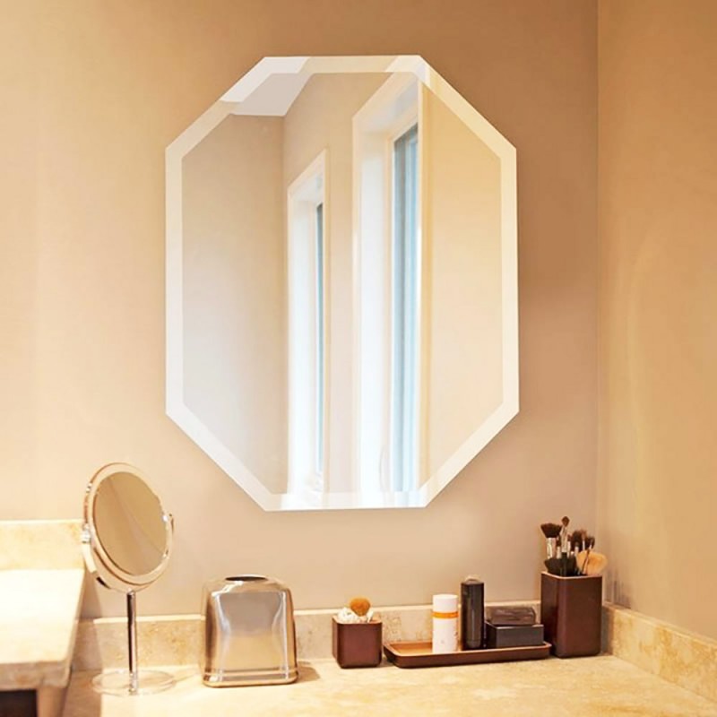 Octagon bevel edge mirror 70x90cm