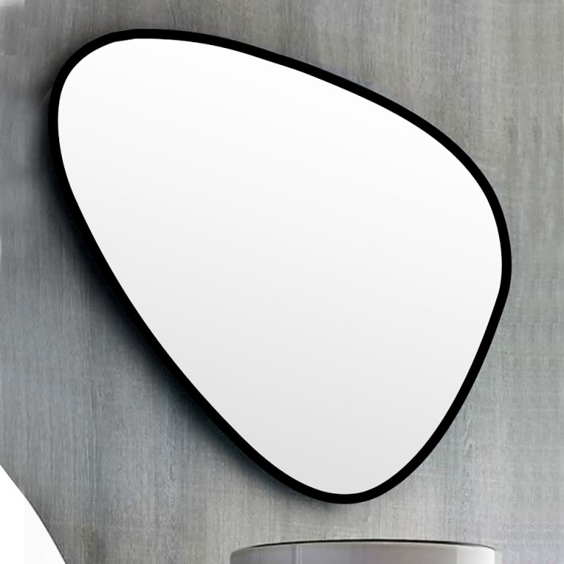 Bathroom wall mirror 53x75cm in the shape of a pebble No4