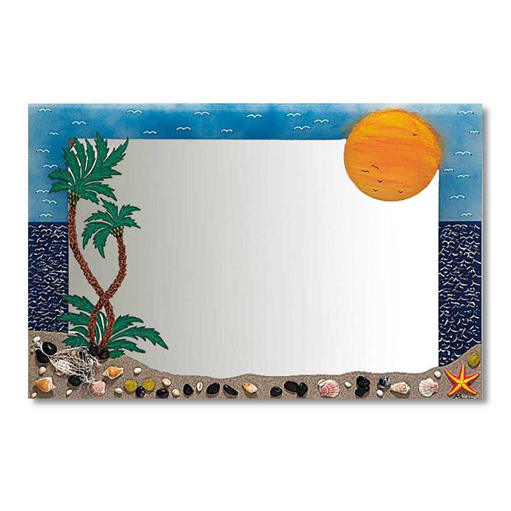 Mirror 80x70cm handmade colored