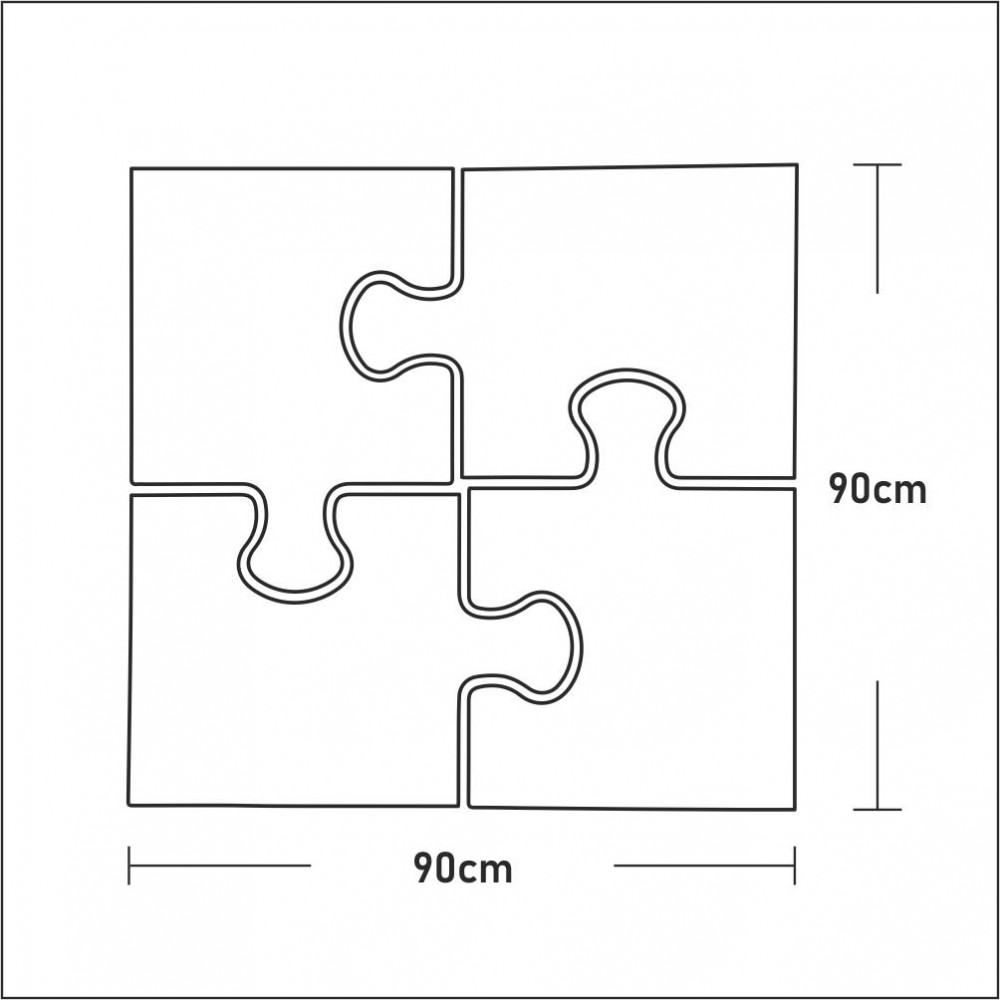 Puzzle mirror 90x90cm (in 4 pieces)