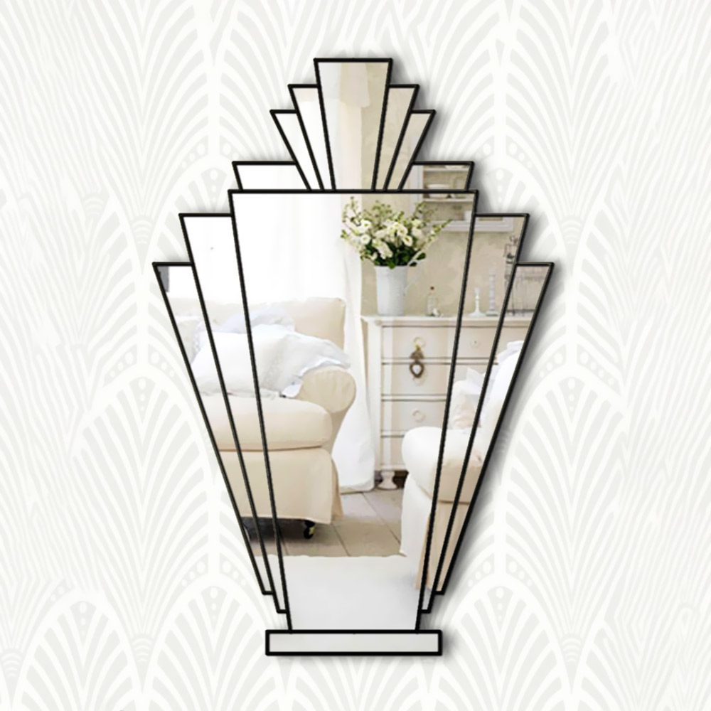 Art-Deco wall mirror 80x110cm with paint border