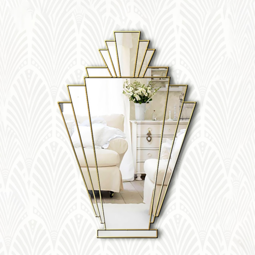 Art-Deco wall mirror 80x110cm with paint border