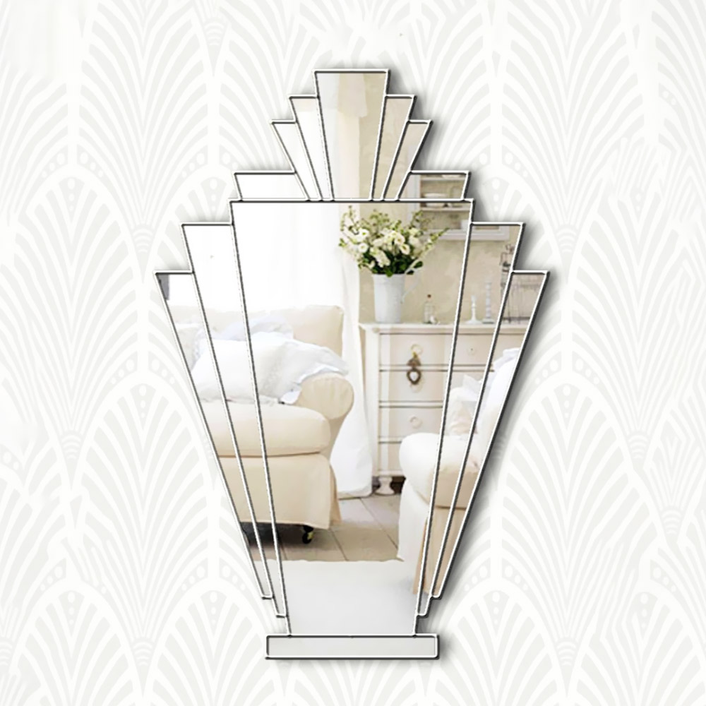 Art-Deco wall mirror 80x110cm with paint border