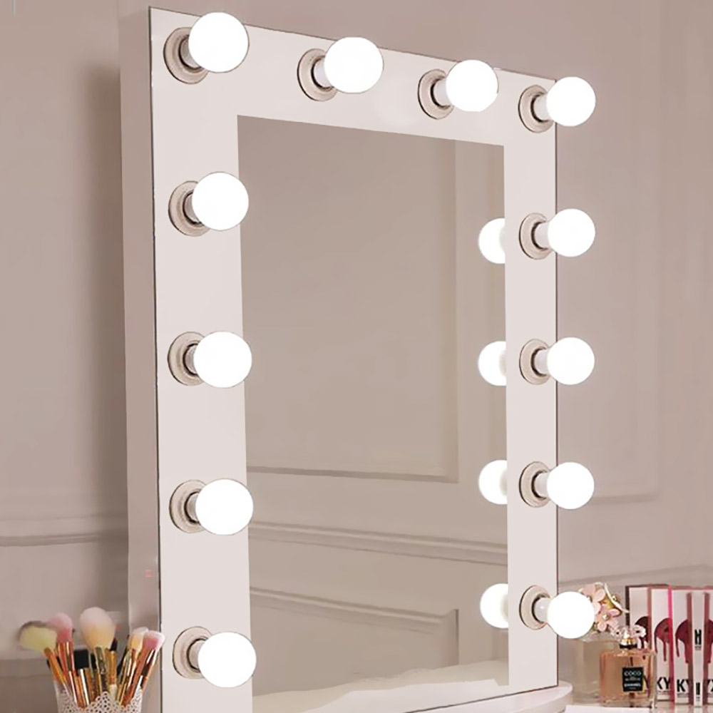 Καθρέπτης 75x90cm με φωτισμό για μακιγιάζ Hollywood με λευκό lacobel