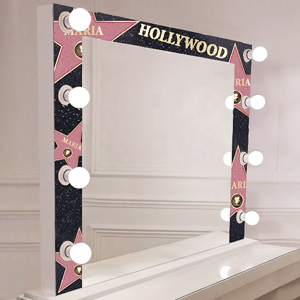 Καθρέπτης Hollywood 90x70cm με φωτισμό για μακιγιάζ make up με το όνομα σας