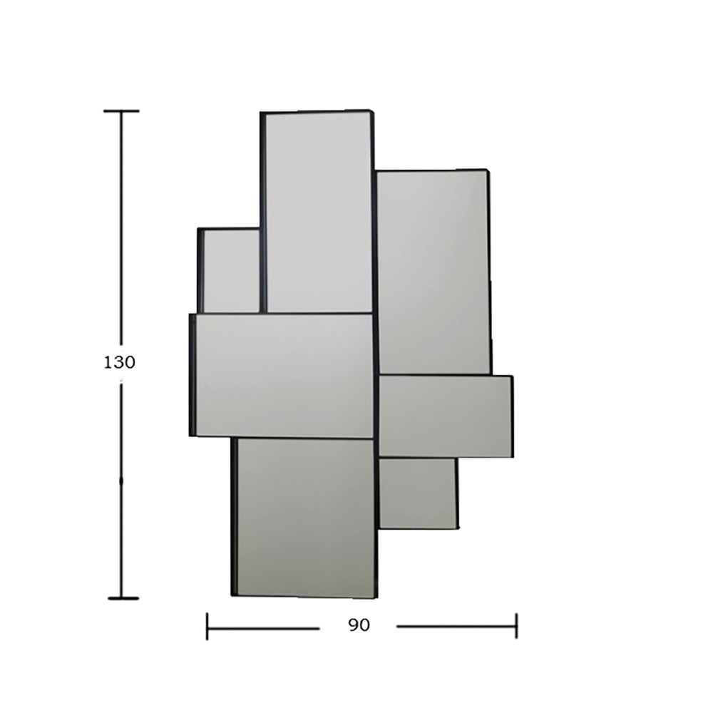 Mirror with metal frame made of steel blade 130x90cm