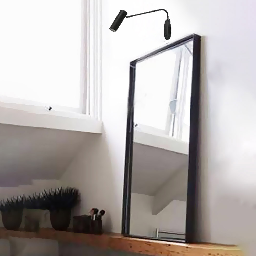 Mirror 40x80cm - 45x90cm - 60x80cm with metal frame made of steel blade with lamp