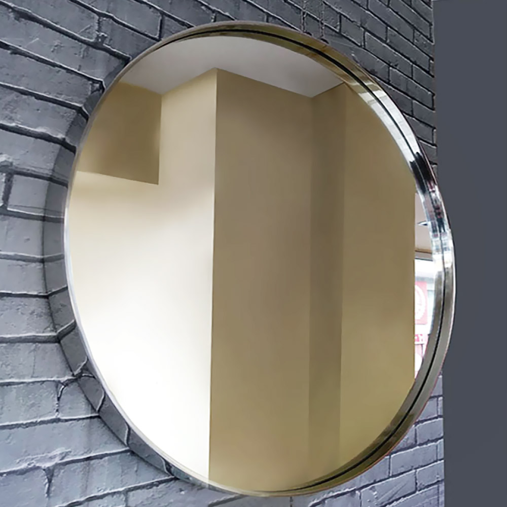 Round mirror Ø60cm INOX hanging with a chain